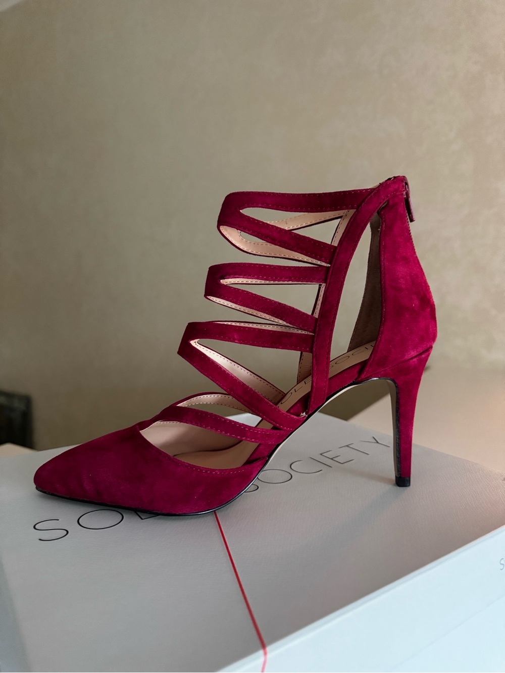 Sole Society Shayley Dark Red Suede Pumps